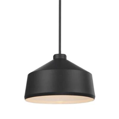 Uttermost Holgate 1-Light Farmhouse Steel Pendant in Matte Black - Image 1 of 4