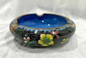 Antique - Vintage Early 20th Century Chinese Cloisonne Enamel Ashtray Cigarette - Picture 1 of 9