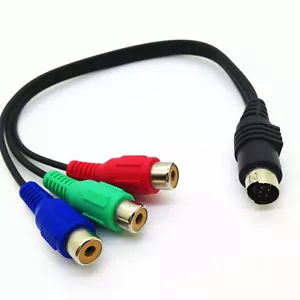 S-Video S Video 7 Pin to 3 RCA Female RGB Component Cable Adapter Cord Converter - Picture 1 of 5