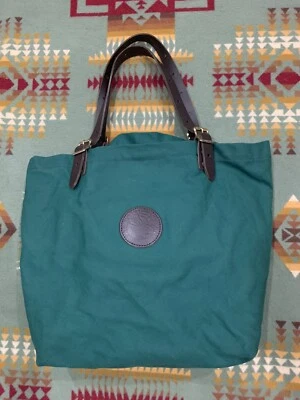 VNTG🔥 Bolso de Mano Duluth Pack Minn Verde Oliva Cuero Marrón Utilitario Mercado EE. UU. Foto 1 de 4