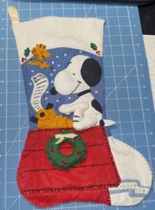 Malina My List Finished Handmade Christmas Stocking Snoopy - Picture 1 of 2