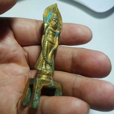 Antigua estatua de Buda de latón Wei del Norte dorada北魏鎏金佛 Foto 1 de 4