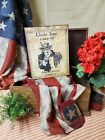 COLONIAL ANTIQUE VINTAGE STYLE  UNCLE SAM LAMP OIL AMERICA  PRINT CANVAS SIGN 