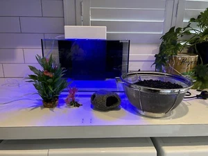 24 Litre Aquarium As Well As Aquarium Ornaments And Gravel - Picture 1 of 9