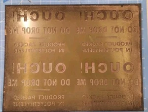 Blocco tipografia vintage legno OUCH non lasciarmi cadere ENORME stampa 10" x 13" - Foto 1 di 3