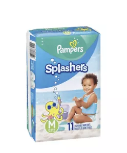 Pampers Splashers Disposable Swim Pants Diapers Medium 20-33lbs 18 Count - Picture 1 of 8