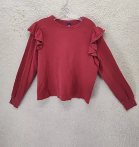 Felpa donna Old Navy grande rossa misto cotone manica lunga pullover casual - Foto 1 di 17