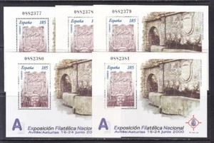 2000 - España - Edifil 3716 - Exfilna 2000 - 5 HB Correlativas - MNH - Imagen 1 de 1