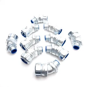 Lot of 10 T&B 5342 Liquidtight Flexible Metal Conduit Connector 45°, 1/2in NPT - Picture 1 of 4