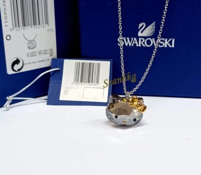 Swarovski Hello Kitty Head Pendant Cat with Golden Bow Jet Crystal NEW 1152576 - Bild 1 von 4