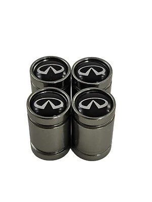 Set of 4 Universal For Mazda Black Wheel Stem Air Valve Caps Gray - Image 1 of 3