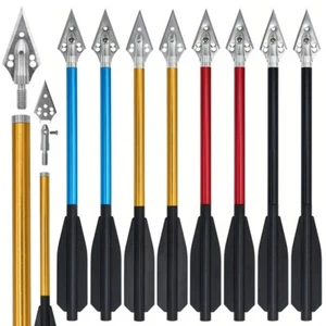 12Pcs Mini Archery Pistol Crossbow Bolts 6.5" Aluminium Arrows Broadhead Hunting - Picture 1 of 22