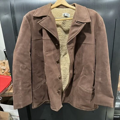 Abrigo Forrado Sherpa De Gamuza Imitación Moda Deda De Colección Años 70 Para Hombres 46 EE. UU. - HLBN Foto 1 de 4