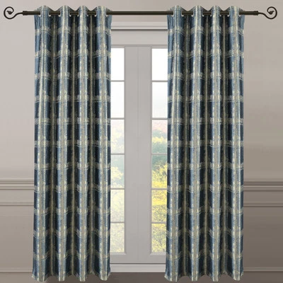 Studio (Pair) Top Grommet Abstract Jacquard Window Curtain Panel - Image 1 of 4