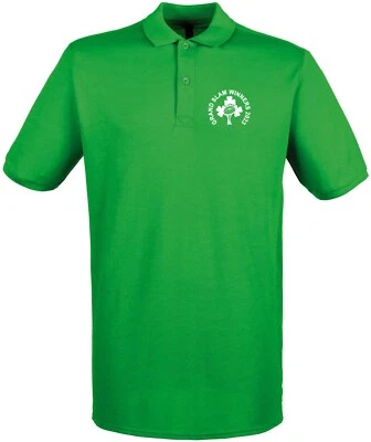Polo uomo Irlanda Grande Slam 2023 Rugby Nations 6 rotonda testo e logo - Immagine 1 di 2