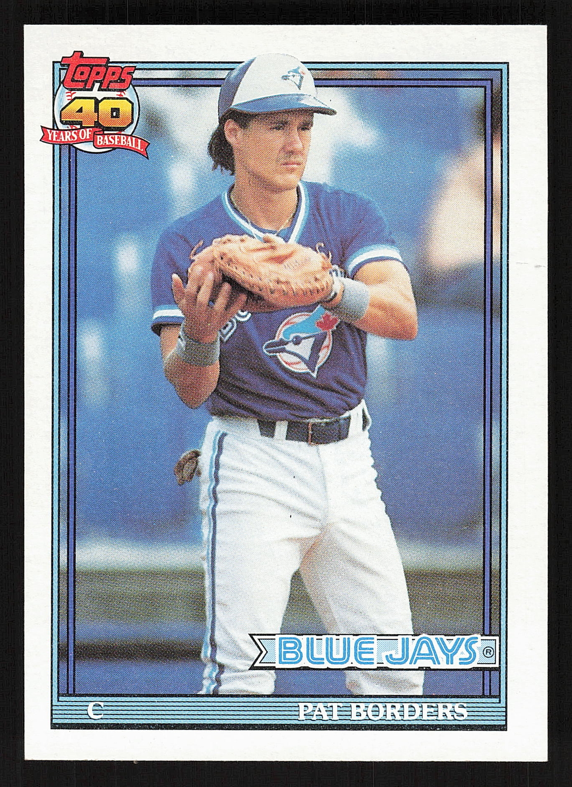 1991 Topps Pat Borders #49 Toronto Blue Jays