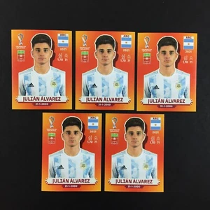 Julian Alvarez Rookie Lot 5 Sticker Panini World Cup Qatar 2022 / Orange #ARG 14 - Picture 1 of 3