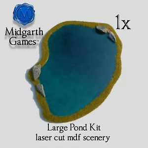 Großer Teich Landschaft Kit MDF unmontiert unbemalt Eisenbahn Diorama Warhammer 40K - Bild 1 von 2