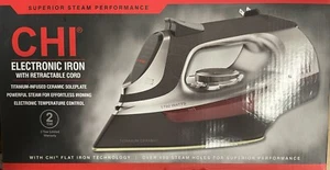 CHI Electronic Clothing Iron Titanium-Infused Ceramic w/ Retractable Cord 1700W - Picture 1 of 2