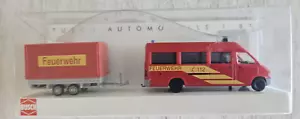Busch (Germany) HO Scale MB Sprinter Fire Van w/Trailer #47846- Ships from USA - Picture 1 of 6