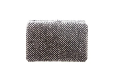 Bolso sin asas Ralph Lauren RL crema y gris lana espiga noche  Foto 1 de 4