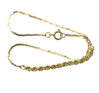 14k Gold Chain  Bracelet 7 1/8 inch Cable Rope /Cobra - Image 1 of 4
