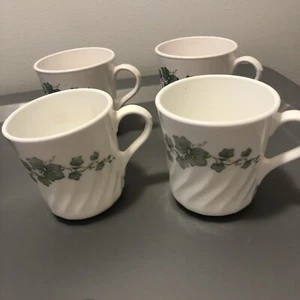 Corelle Coordinates Callaway Ivy Coffee Mugs Cups Green Ivy SET OF 4 - Picture 1 of 5