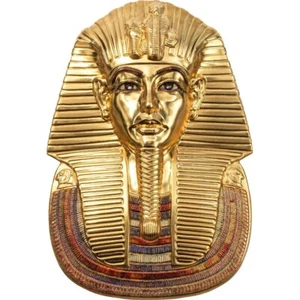 TUTANKHAMUN’S MASK Egyptian Art Shaped 3 Oz Silver Coin $20 Palau 2022 - Picture 1 of 5