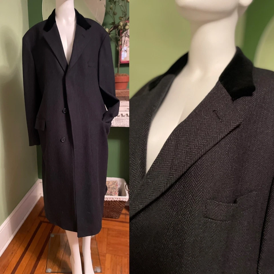 Vtg 100%  Soft 💯Wool Long Maxi  Coat FILLINGS 42R Quality Lined M - Image 1 of 4