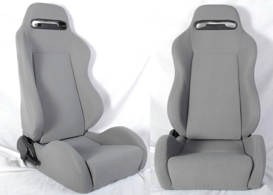 1 PAIR GRAY CLOTH RACING SEATS RECLINABLE FIT FOR ISUZU NEW - Image 1 of 4
