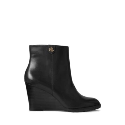 Женские сапоги Lauren Ralph Lauren Shaley размер 7 черная телячья кожа на танкетке - Изображение 1 из 4