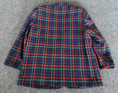 Sag Harbor Blazer VTG 90s Purple Blue Plaid One Button Plus Size 16 - Image 1 of 3