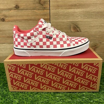 Vans Seldan Kids 4Y Pink White Shoes Sneakers Checkerboard Honeysuckle NEW W/box - Image 1 of 4
