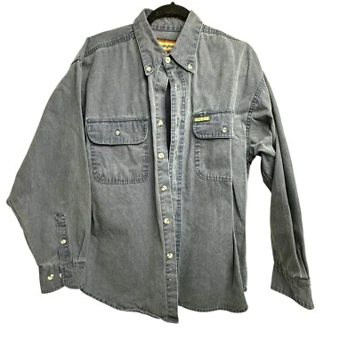 Camisa gris vintage de lona con botones de manga larga Remington talla XL Foto 1 de 4