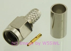 SMA Male Coax Connector Crimp RG-58 LMR-195 2-PK - by W5SWL - Zdjęcie 1 z 1