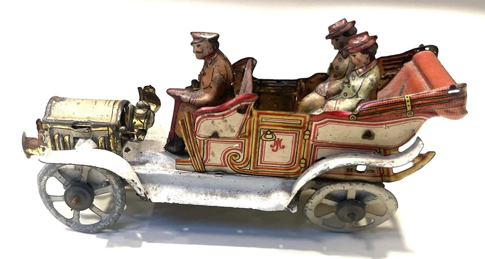 German 1920’s Meyer Penny Toy Auto w/ Driver & 2- Woman - Image 1 of 4