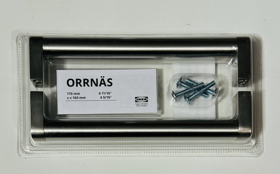 IKEA Orrnäs Möbelgriffe Griff Griffe 170 mm ‪Silber 160 Edelstahl 903.669.95 Neu - Bild 1 von 3