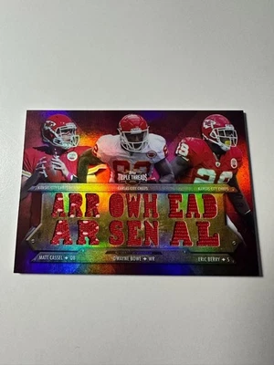 Camiseta tripla 2012 Topps Triple Threads Matt Cassel Dwayne Bowe Eric Berry /36 - Imagem 1 de 2
