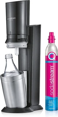 SodaStream Crystal 3.0 Trinkwassersprudler 1 Glaskaraffe 1 Co2 Zylinder Schwarz - Bild 1 von 4