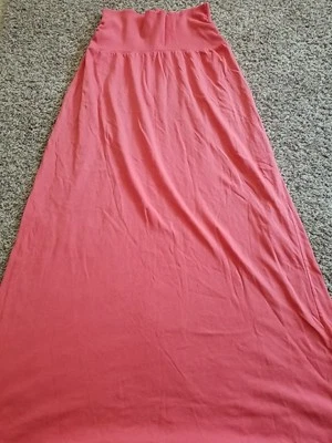 Falda informal Michael Stars talla única algodón Supima maxi longitud rosa.   GR2 Foto 1 de 4