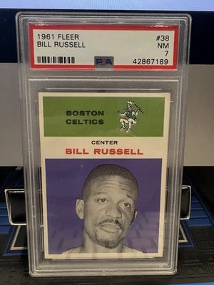 1961 BILL RUSSELL *1961 FLEER #38 - PSA NM 7* CELTICS - Image 1 of 2