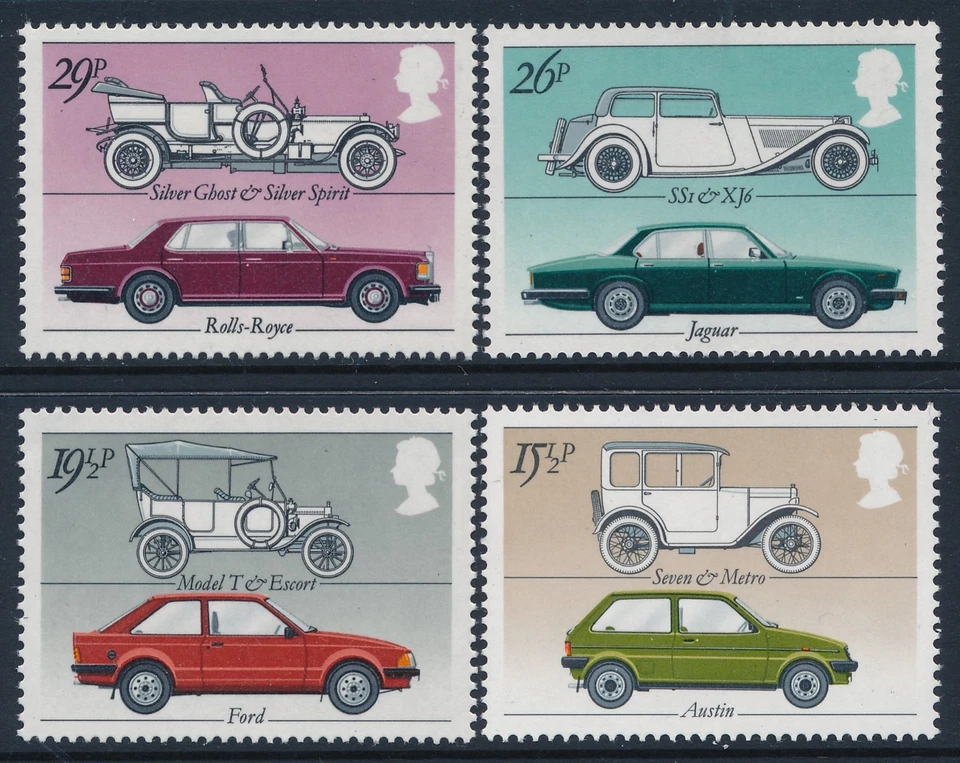 Juego de 4 autos británicos 1982 GB FINOS COMO NUEVOS MNH SG1198-SG1201 Foto 1 de 1