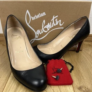 Zapatos de salón Christian Louboutin de cuero negro 34,5 21,5 cm de Japón - Imagen 1 de 15