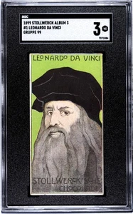 1898 Stollwerck Album 3 Leonardo Da Vinci Rookie Card SGC 3 - Picture 1 of 2