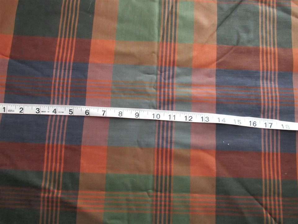 Tela escocesa 100 % algodón quemada naranja, verde, rojo, negro de 1 yarda Foto 1 de 1