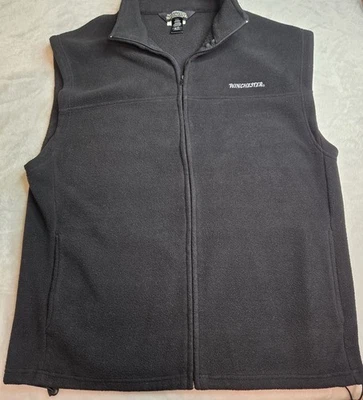 Winchester Men's Rugged Sportsman Outdoors Vest Size Large Full Zip-up Black - Image 1 of 4