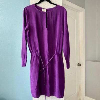 Vestido SUZI CHIN para mujer Maggy Boutique púrpura seda manga larga talla 12 Foto 1 de 4