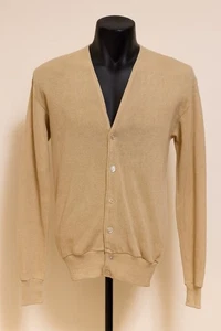 Vintage Brian Macneil Beige / Tan Cardigan Sweater XL Grunge Kurt - Picture 1 of 7