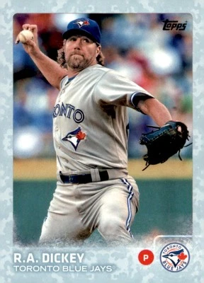 2015 Topps Snow Camo #316 R.A. Dickey Rare Card /99  - Image 1 of 2
