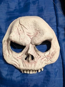 Seasons SKULL FACE MASK Half Head Vinyl Halloween Adult Costume Death - Picture 1 of 3